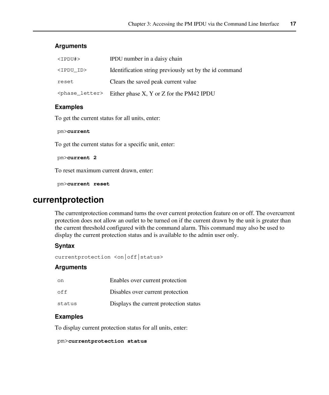 Avocent PM IPDU manual Currentprotection 