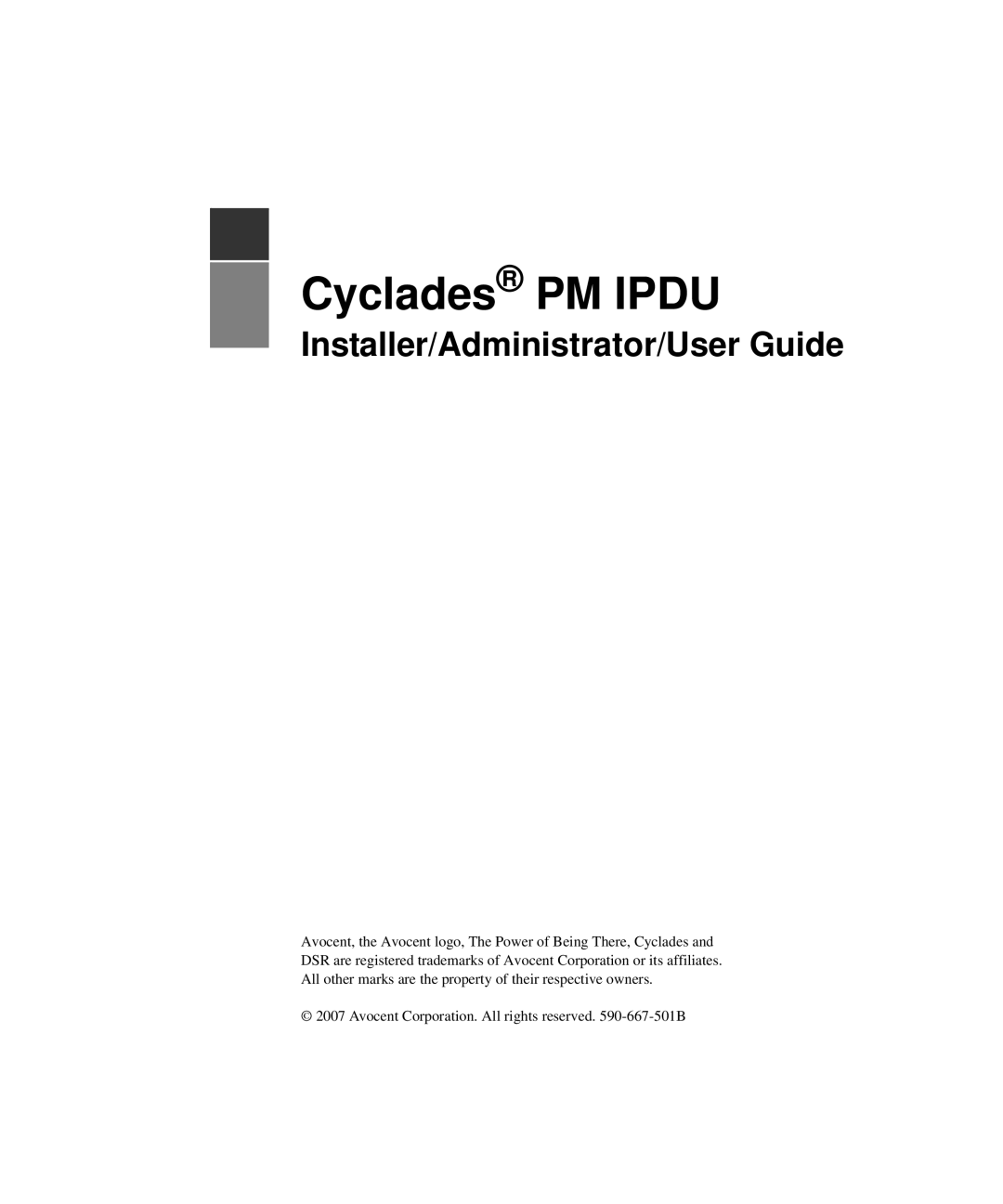 Avocent PM IPDU manual Cyclades PM Ipdu 