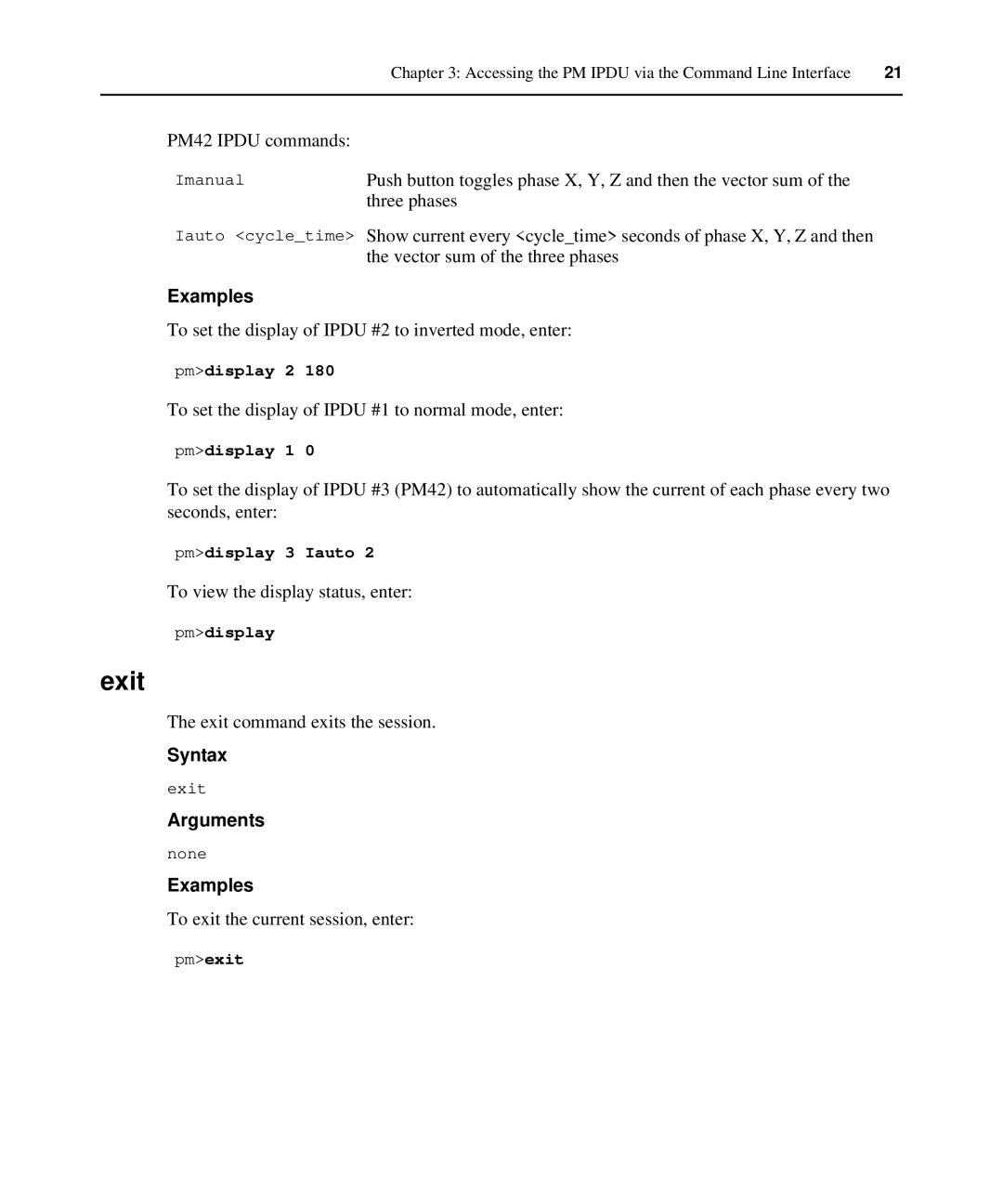 Avocent PM IPDU manual Exit 