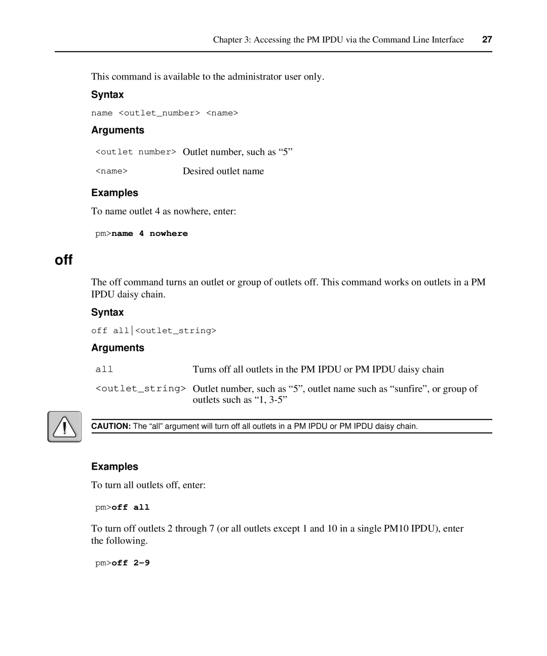 Avocent PM IPDU manual Off 