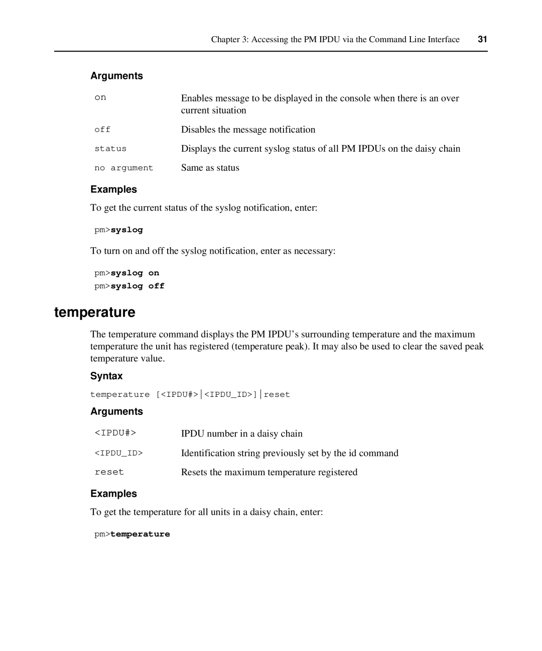 Avocent PM IPDU manual Temperature 