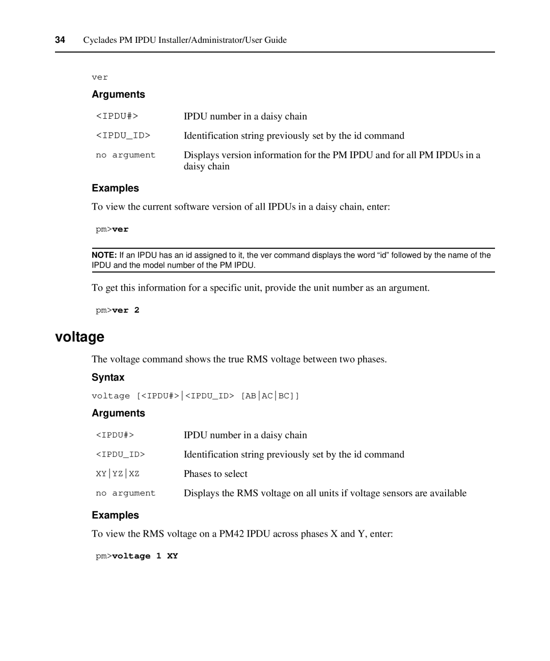 Avocent PM IPDU manual Voltage 