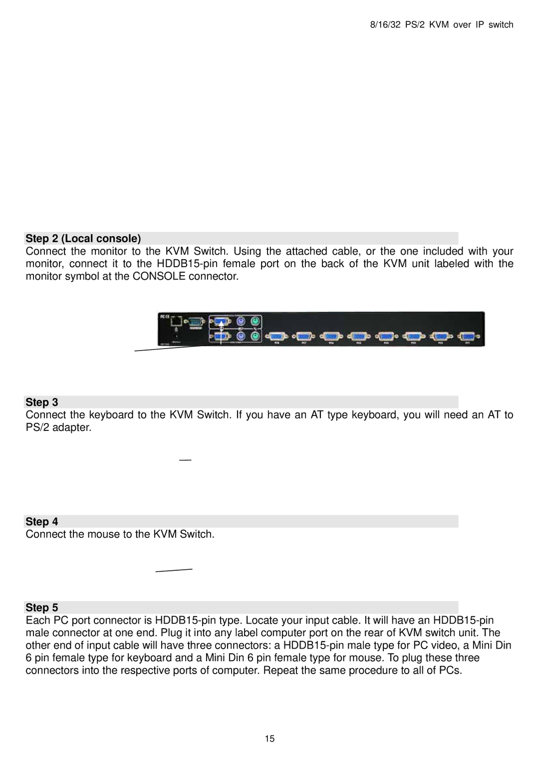 Avocent PS/2 IP user manual Local console 