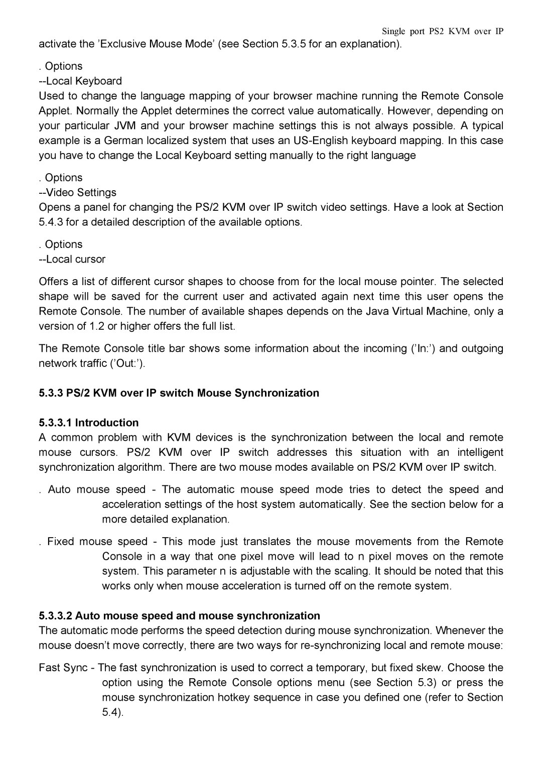 Avocent manual 3 PS/2 KVM over IP switch Mouse Synchronization Introduction, Auto mouse speed and mouse synchronization 