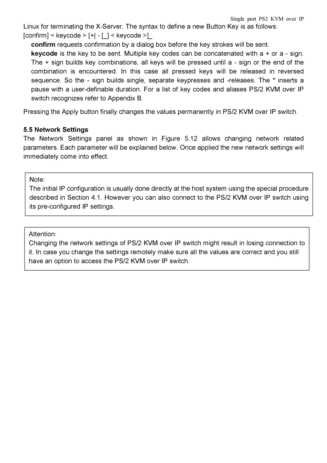 Avocent PS/2 KVM manual Network Settings 