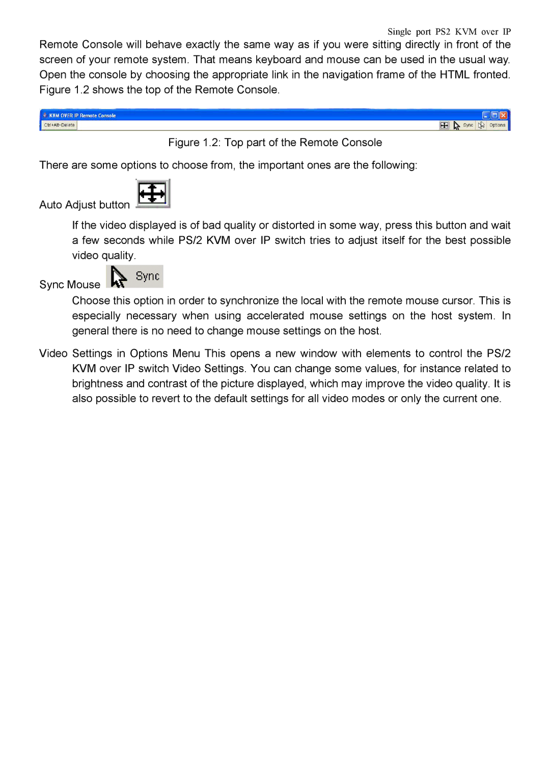 Avocent PS/2 KVM manual Single port PS2 KVM over IP 