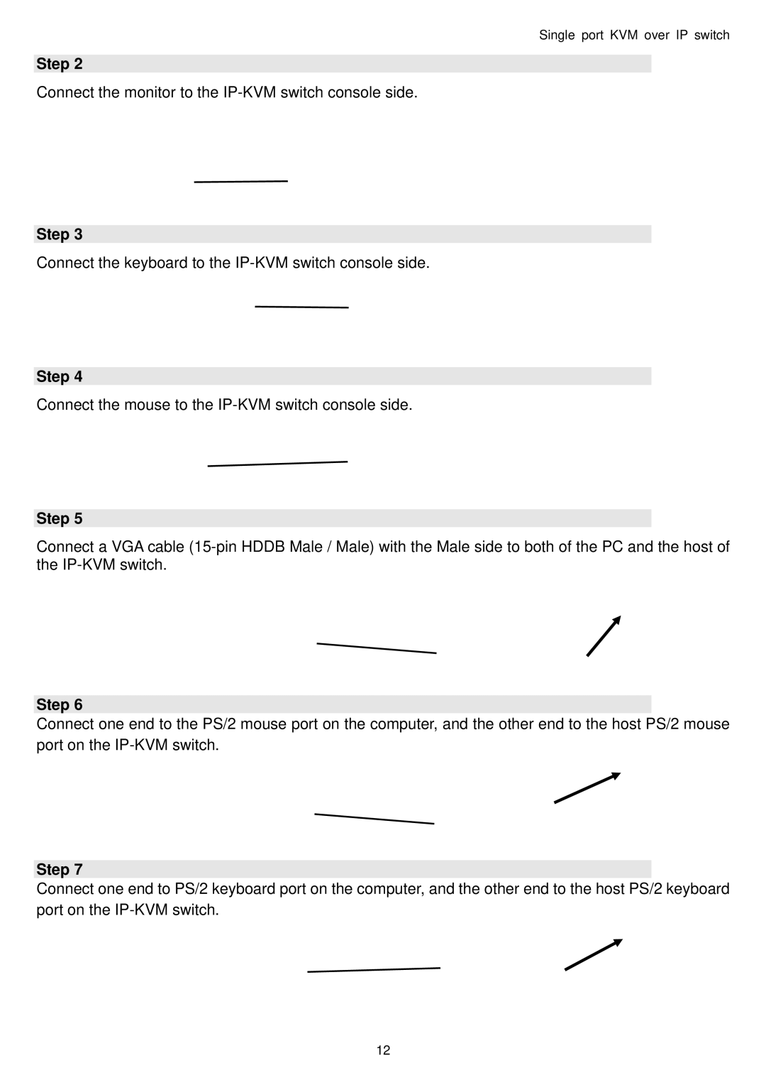 Avocent Single port KVM over IP switch user manual Connect the monitor to the IP-KVM switch console side 