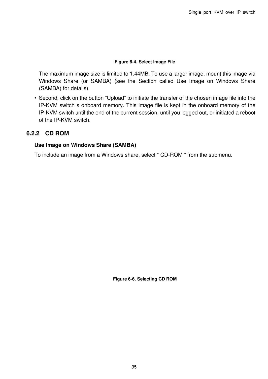 Avocent Single port KVM over IP switch user manual Cd Rom, Use Image on Windows Share Samba 