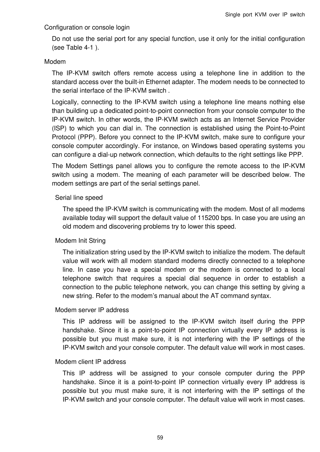 Avocent Single port KVM over IP switch user manual 