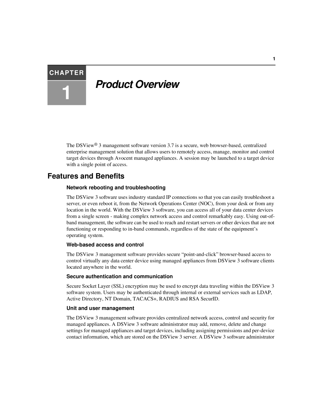 Avocent SPC420 manual Product Overview, Features and Benefits 