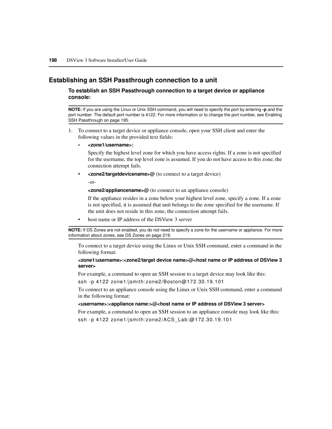 Avocent SPC420 manual Establishing an SSH Passthrough connection to a unit 