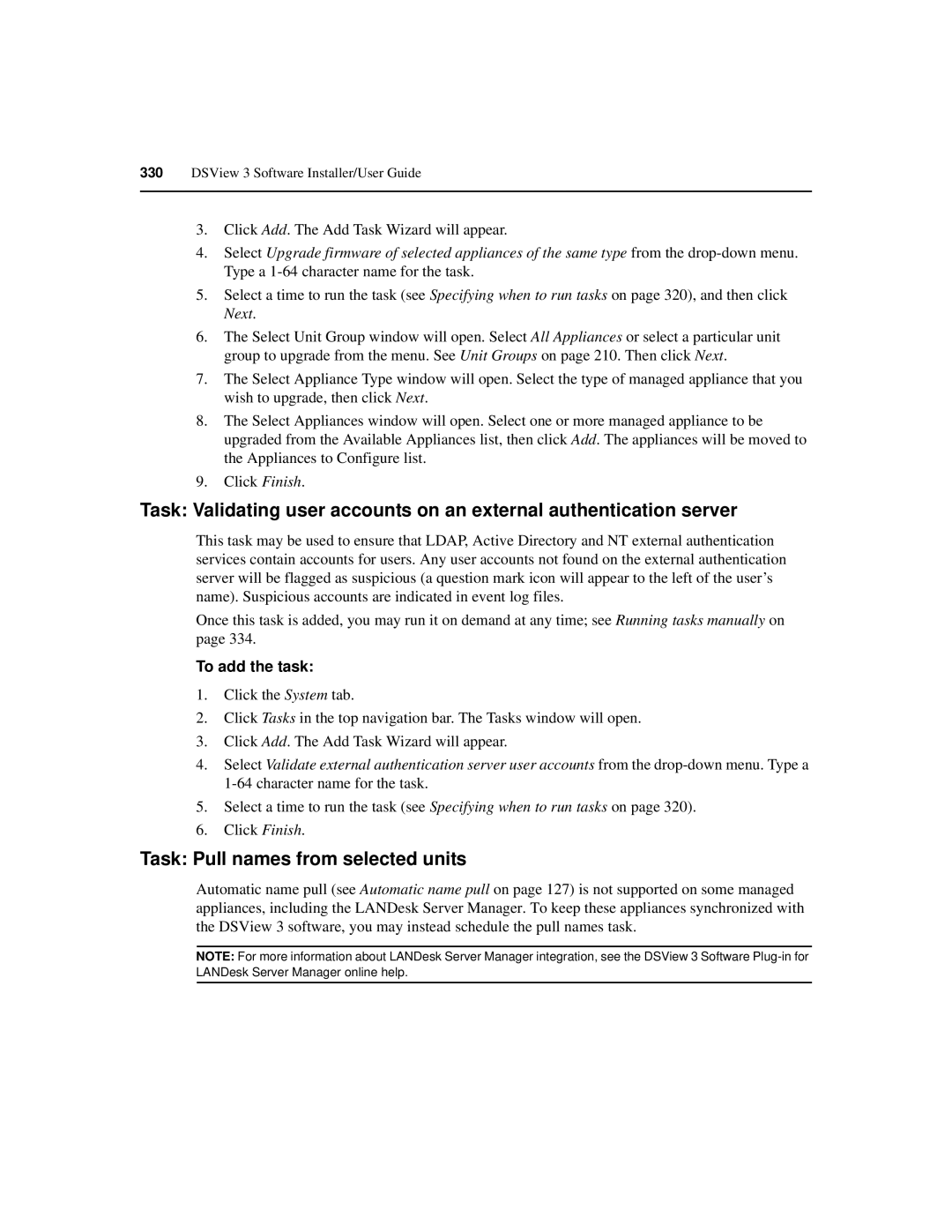 Avocent SPC420 manual Task Pull names from selected units 