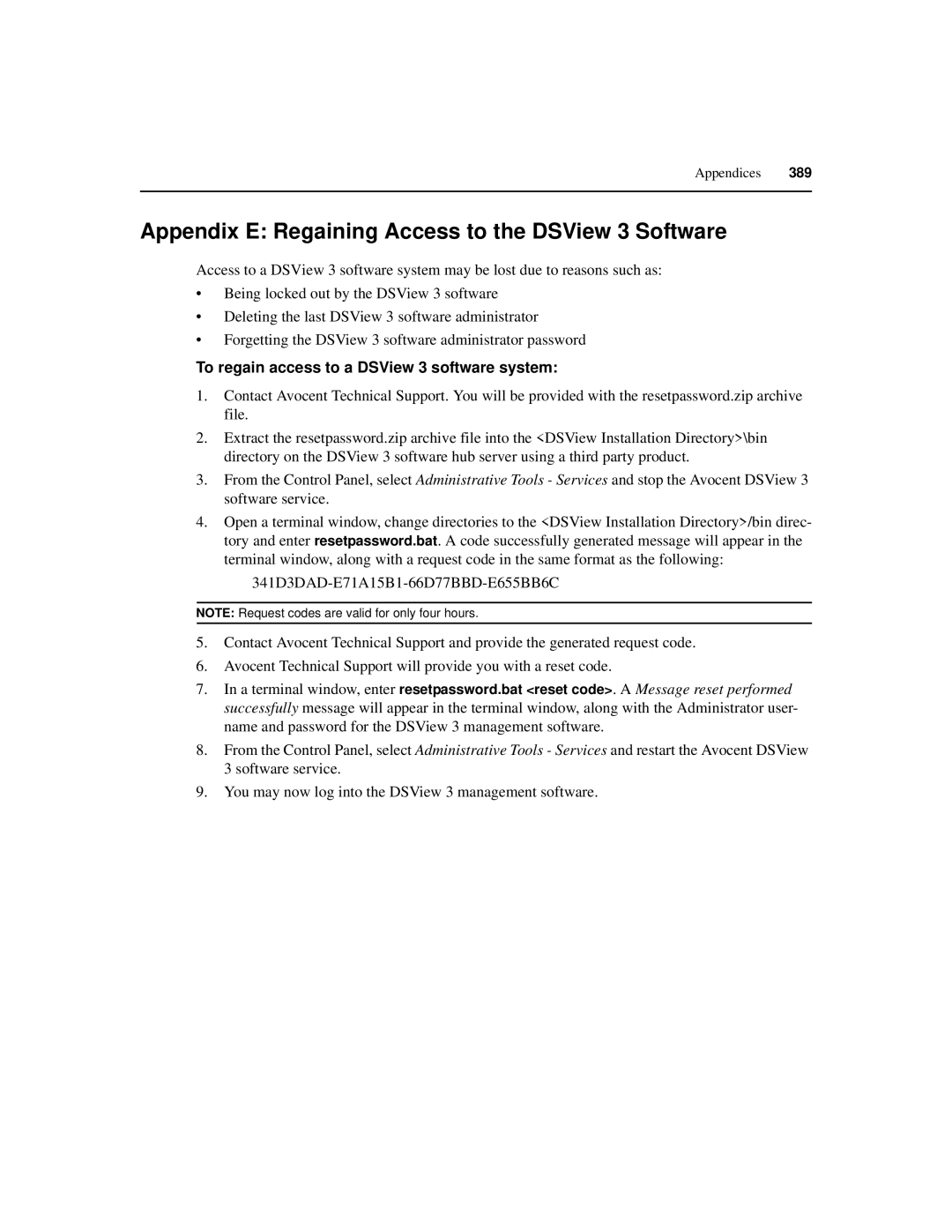 Avocent SPC420 manual Appendix E Regaining Access to the DSView 3 Software, To regain access to a DSView 3 software system 