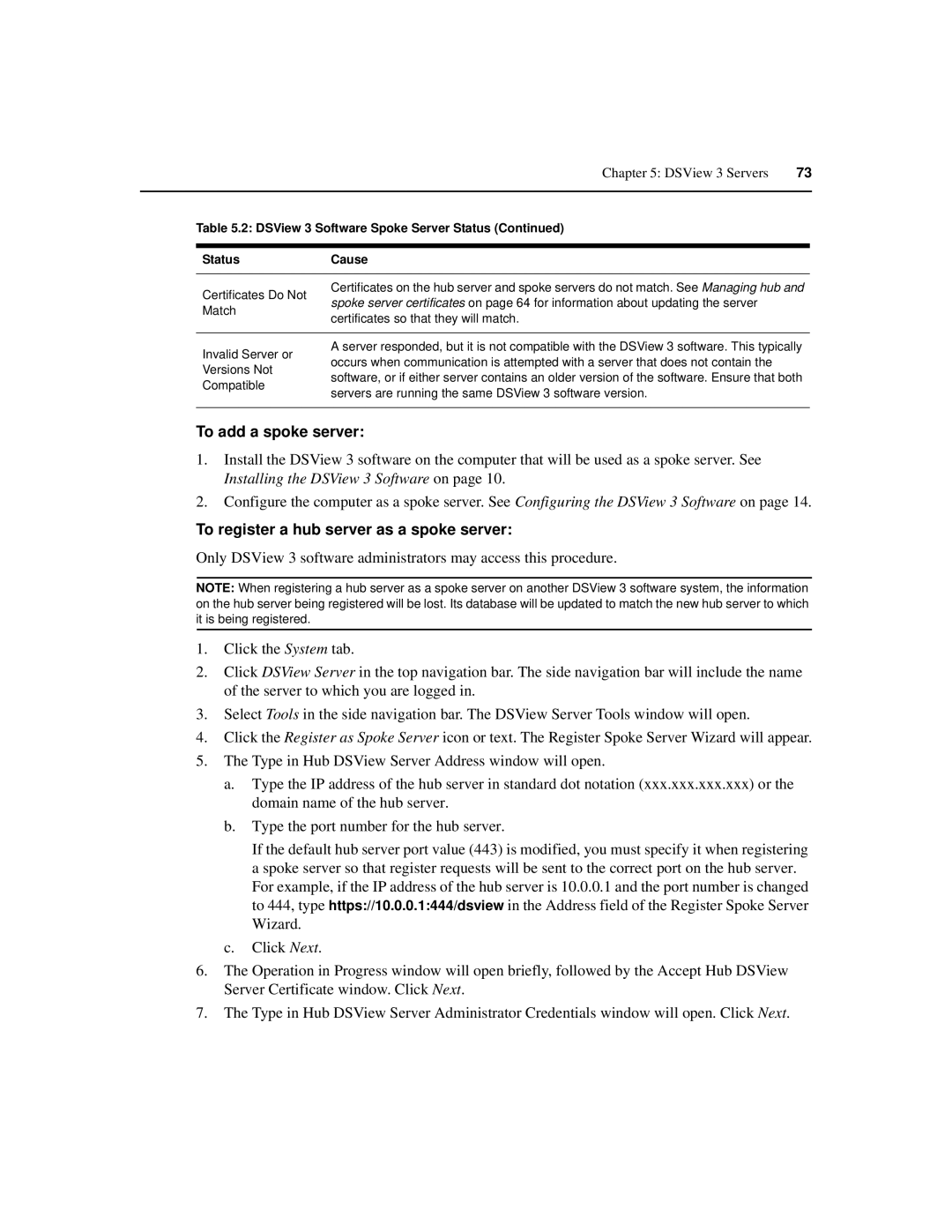 Avocent SPC420 manual To add a spoke server, To register a hub server as a spoke server 