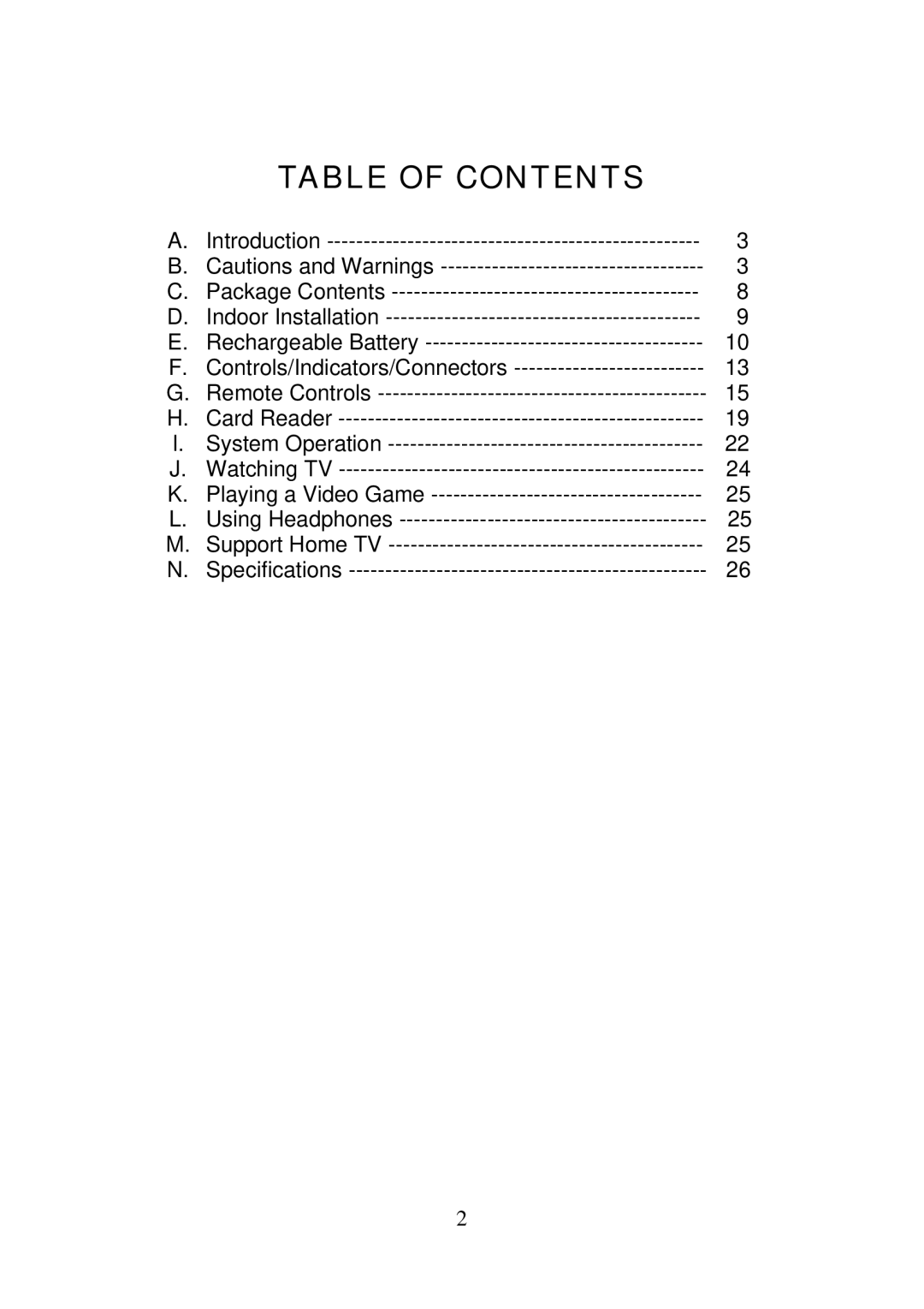 Axion 16-3350 manual Table of Contents 