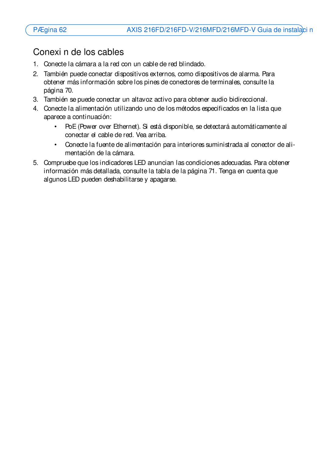 Axis Communications 18613 manual Conexión de los cables 