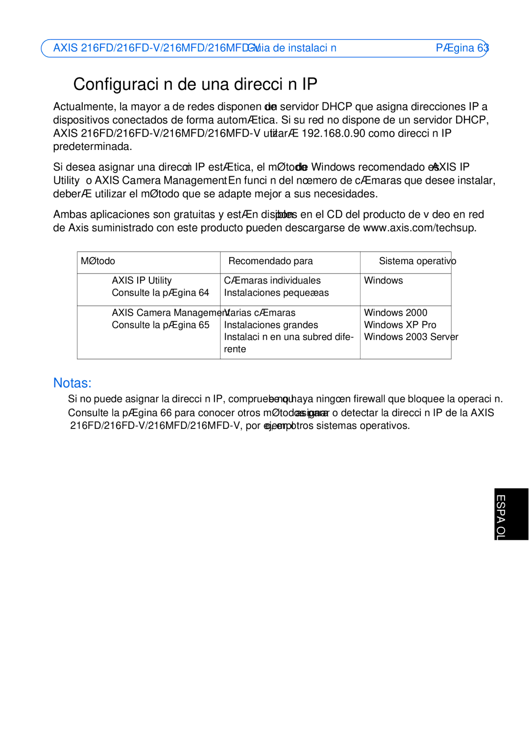 Axis Communications 18613 manual Configuración de una dirección IP, Método Recomendado para 