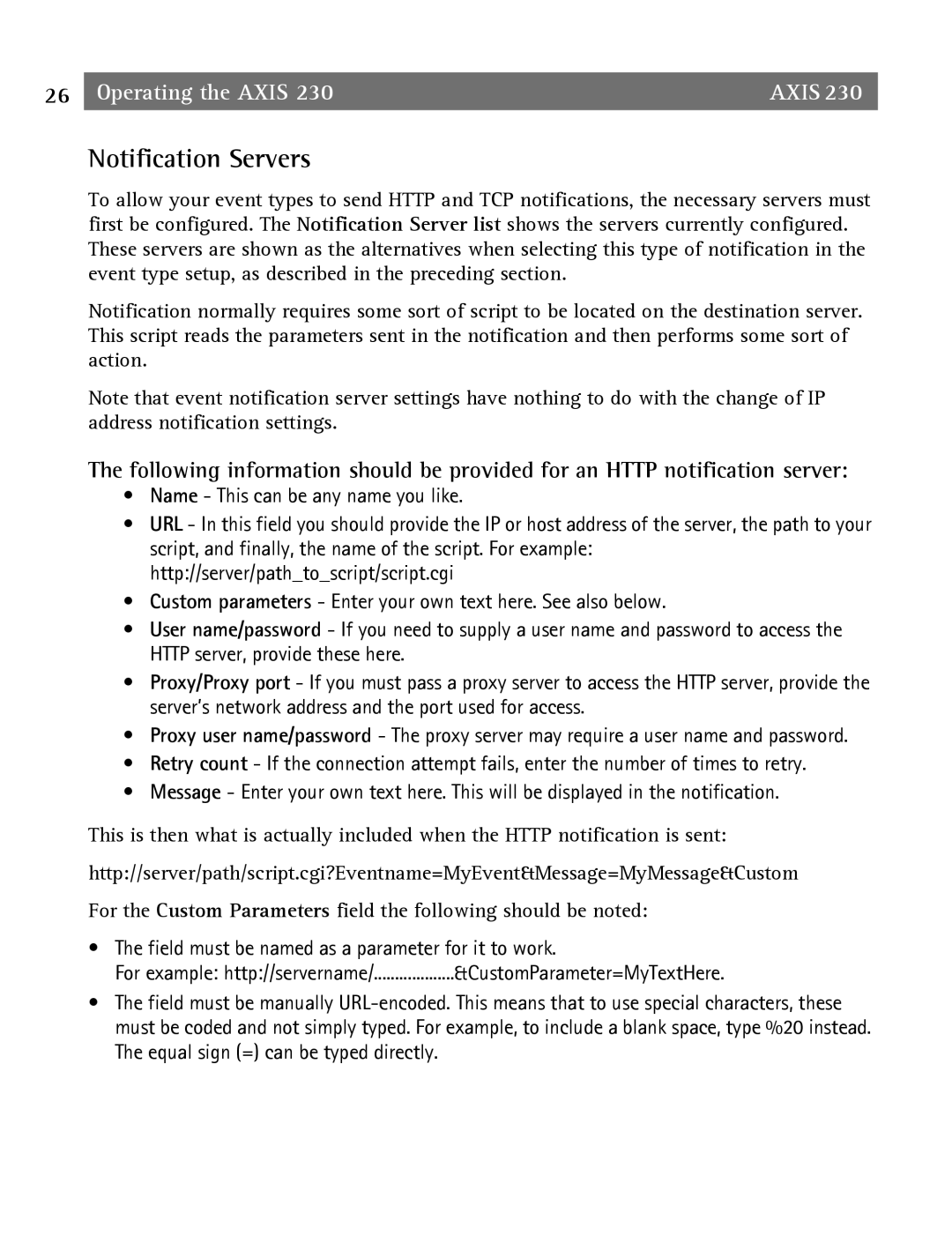 Axis Communications 2 user manual Notification Servers 