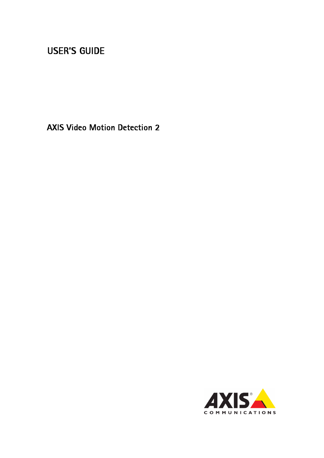 Axis Communications 2 manual User’S Guide, AXIS Video Motion Detection 