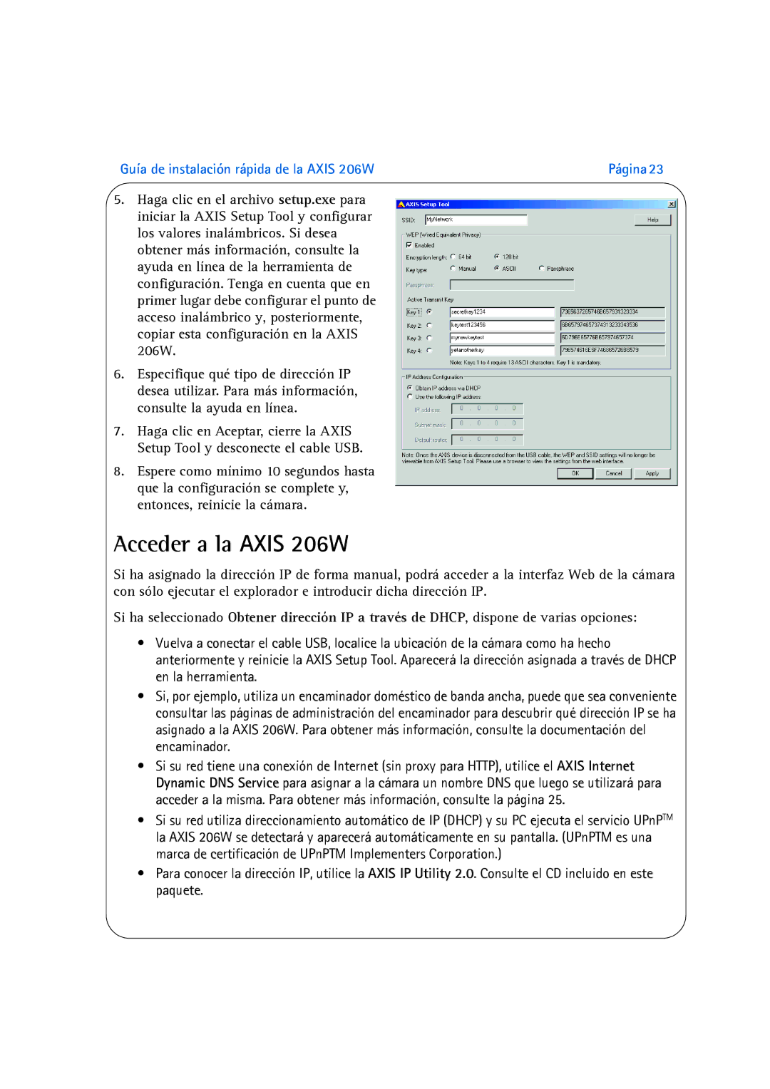 Axis Communications manual Acceder a la Axis 206W 