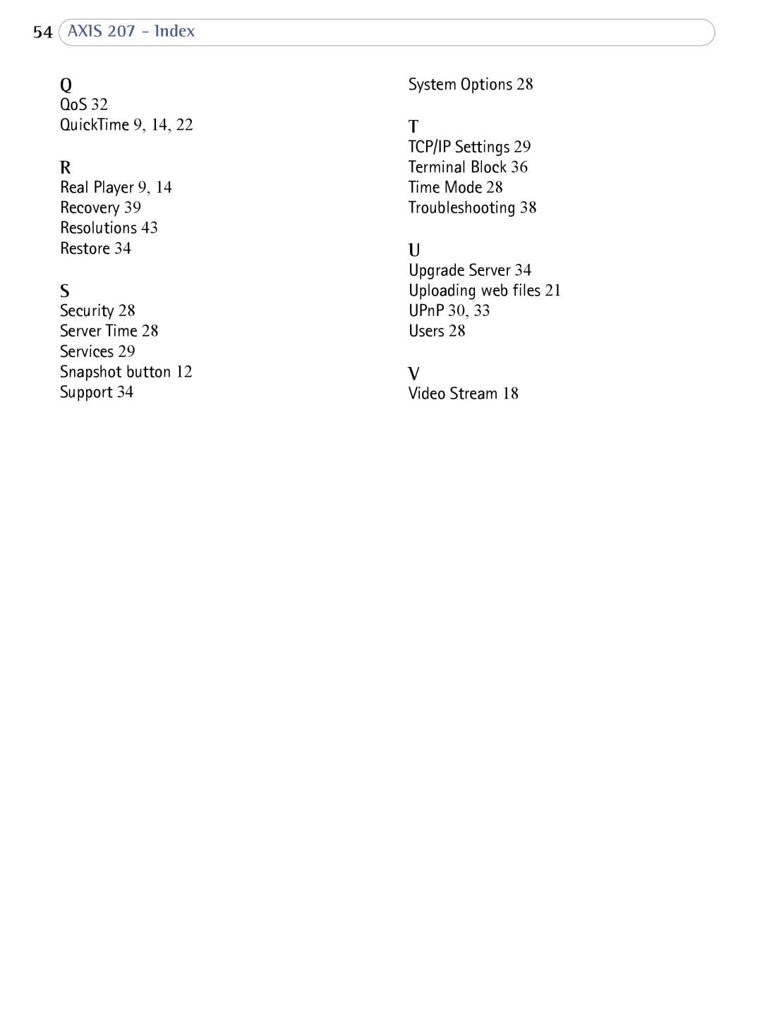 Axis Communications 207 user manual System Options 