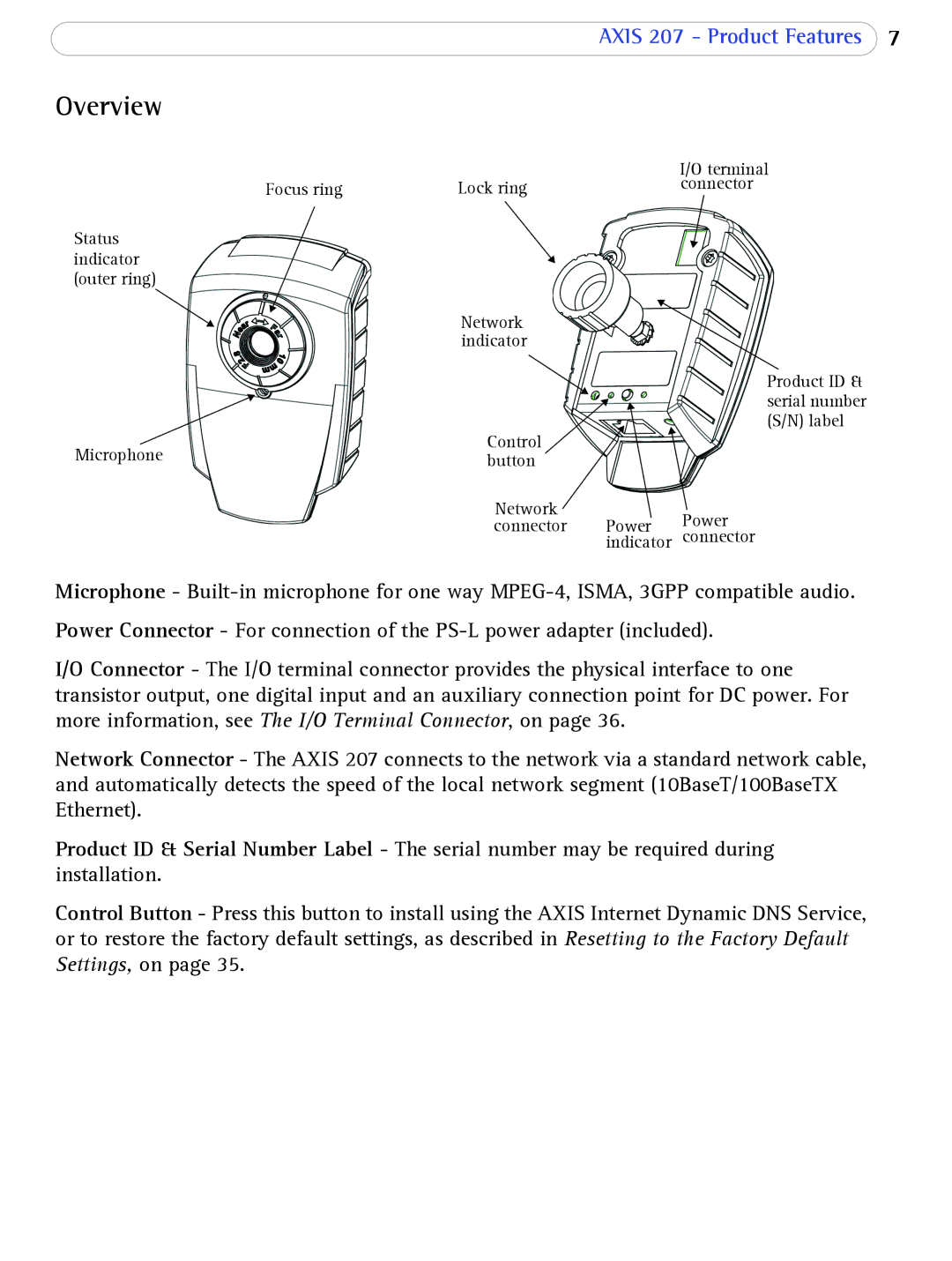 Axis Communications 207 user manual Overview 