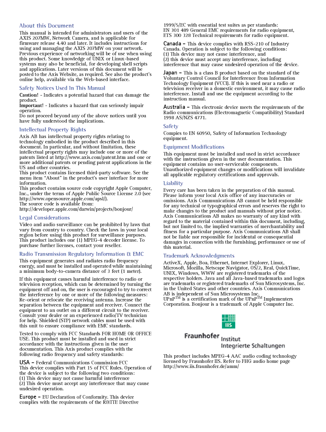 Axis Communications 207MW user manual About this Document 