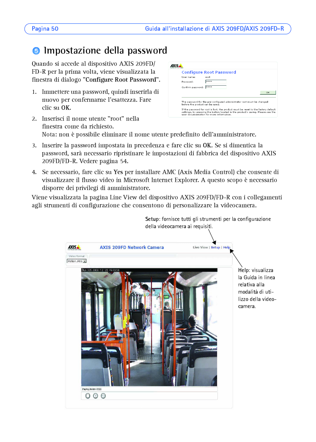 Axis Communications 209FD/FD-R manual Impostazione della password 