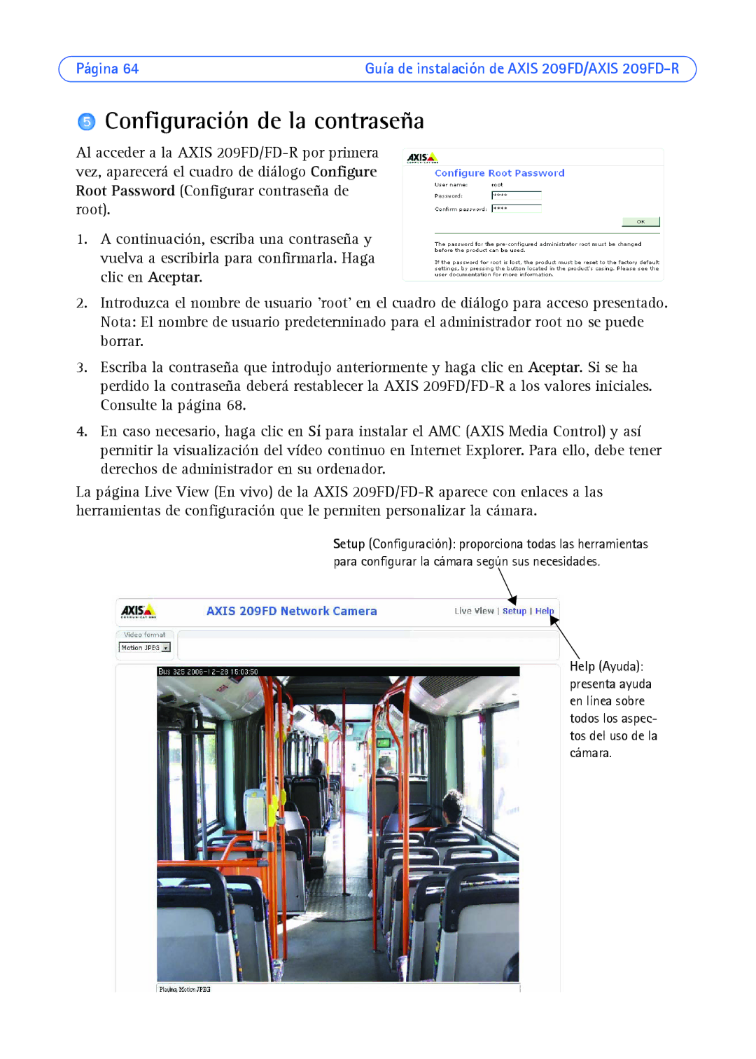 Axis Communications 209FD/FD-R manual Configuración de la contraseña 