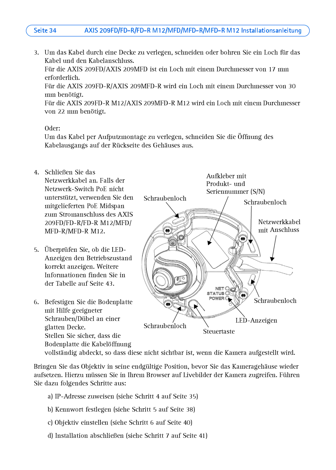 Axis Communications 209MFD, 209FD-R, 209 MFD-R M12, 209 FD-R M12 manual MFD-R/MFD-R M12 