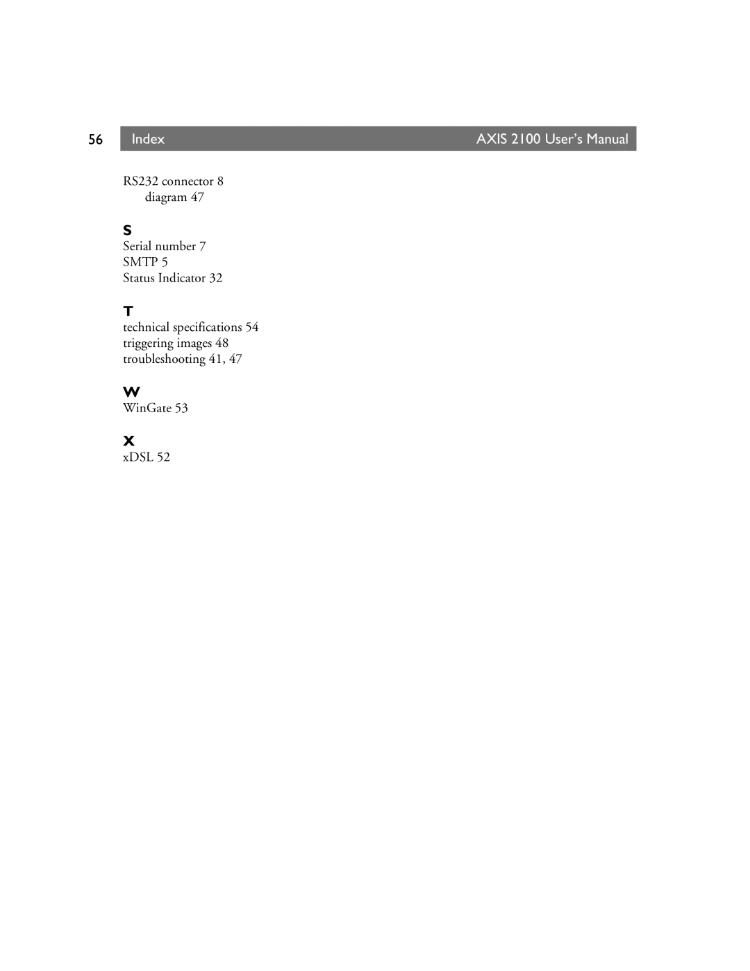 Axis Communications manual Axis 2100 User’s Manual 