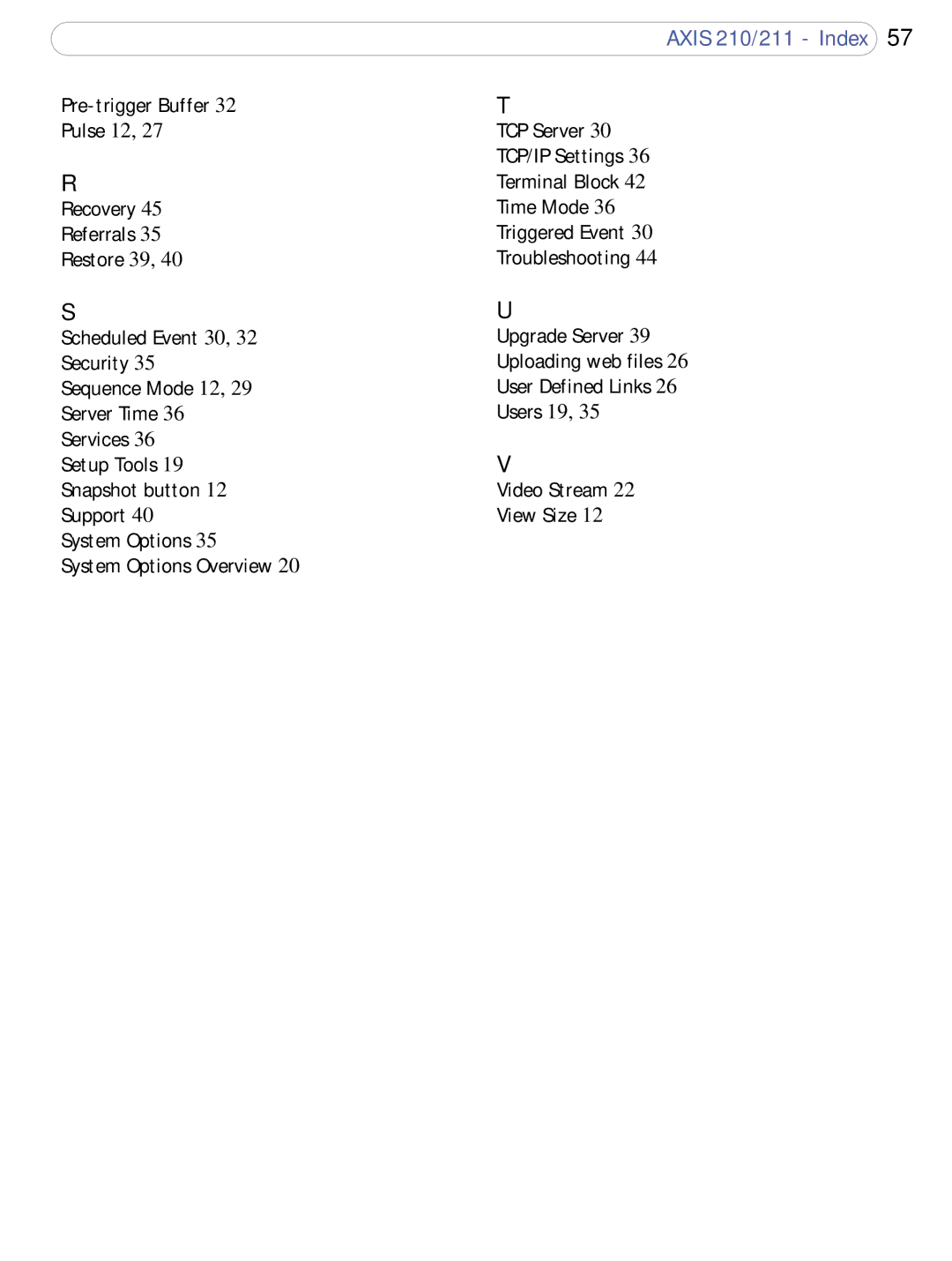 Axis Communications 210/211 user manual System Options Overview 