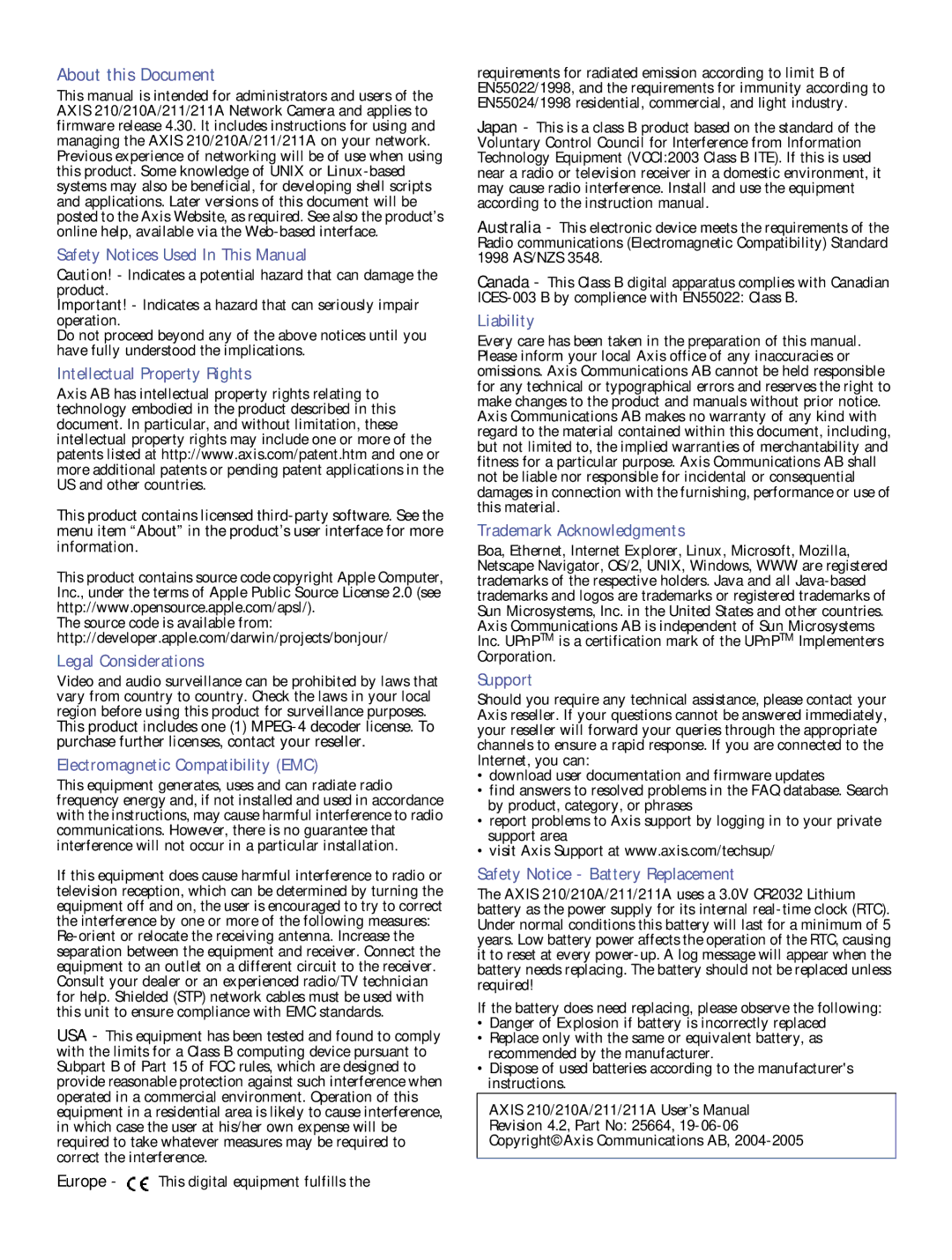 Axis Communications 211a, 210A user manual About this Document 