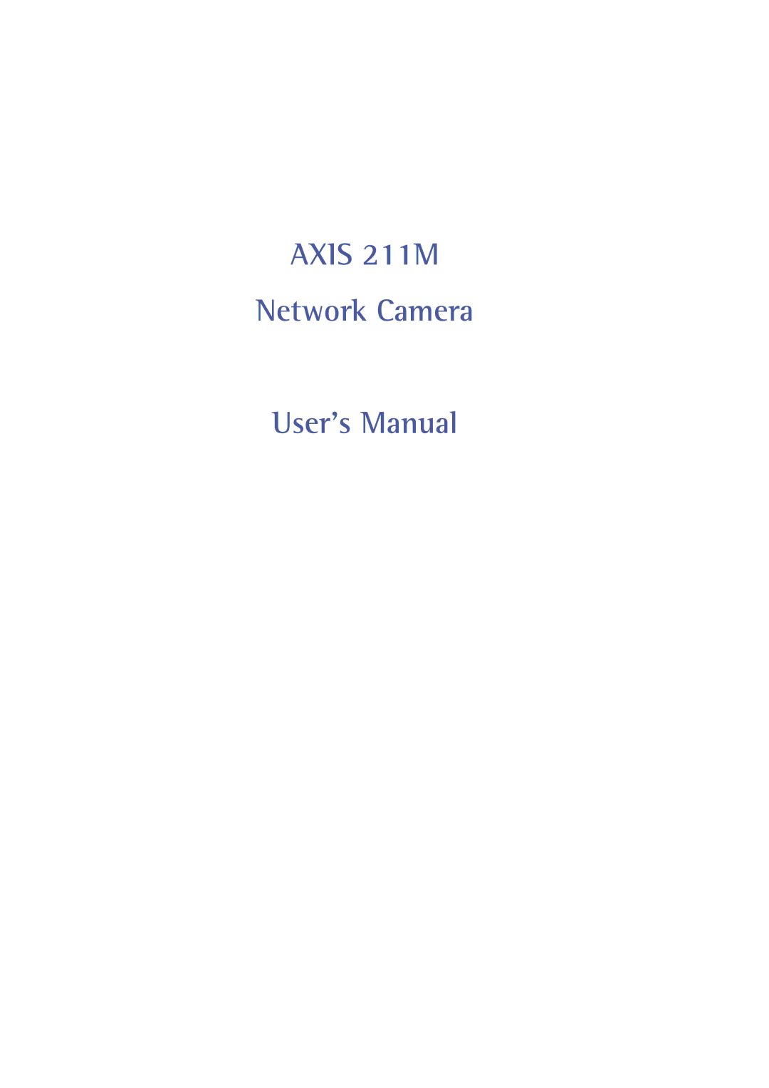 Axis Communications user manual Axis 211M 