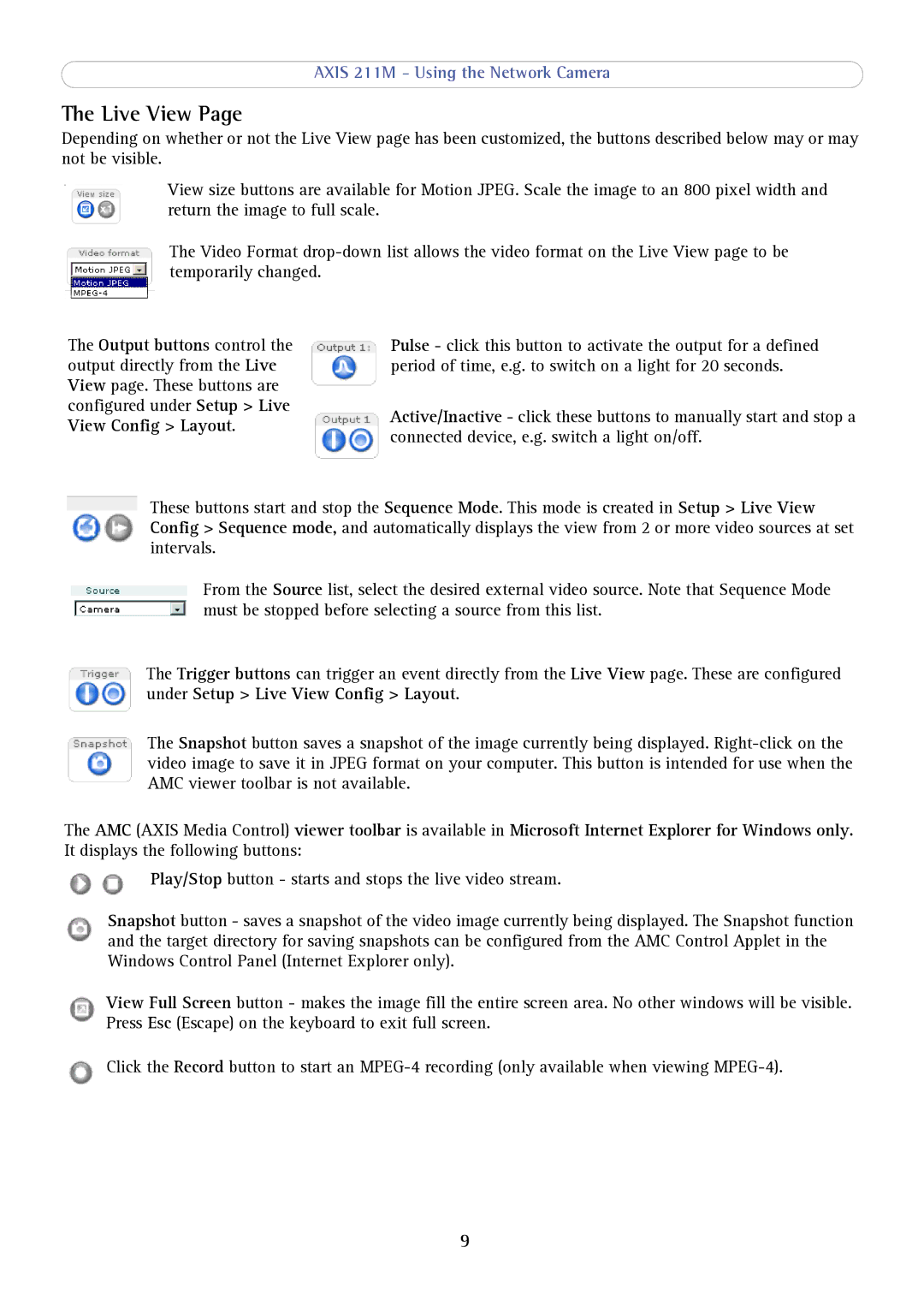 Axis Communications 211M user manual Live View 