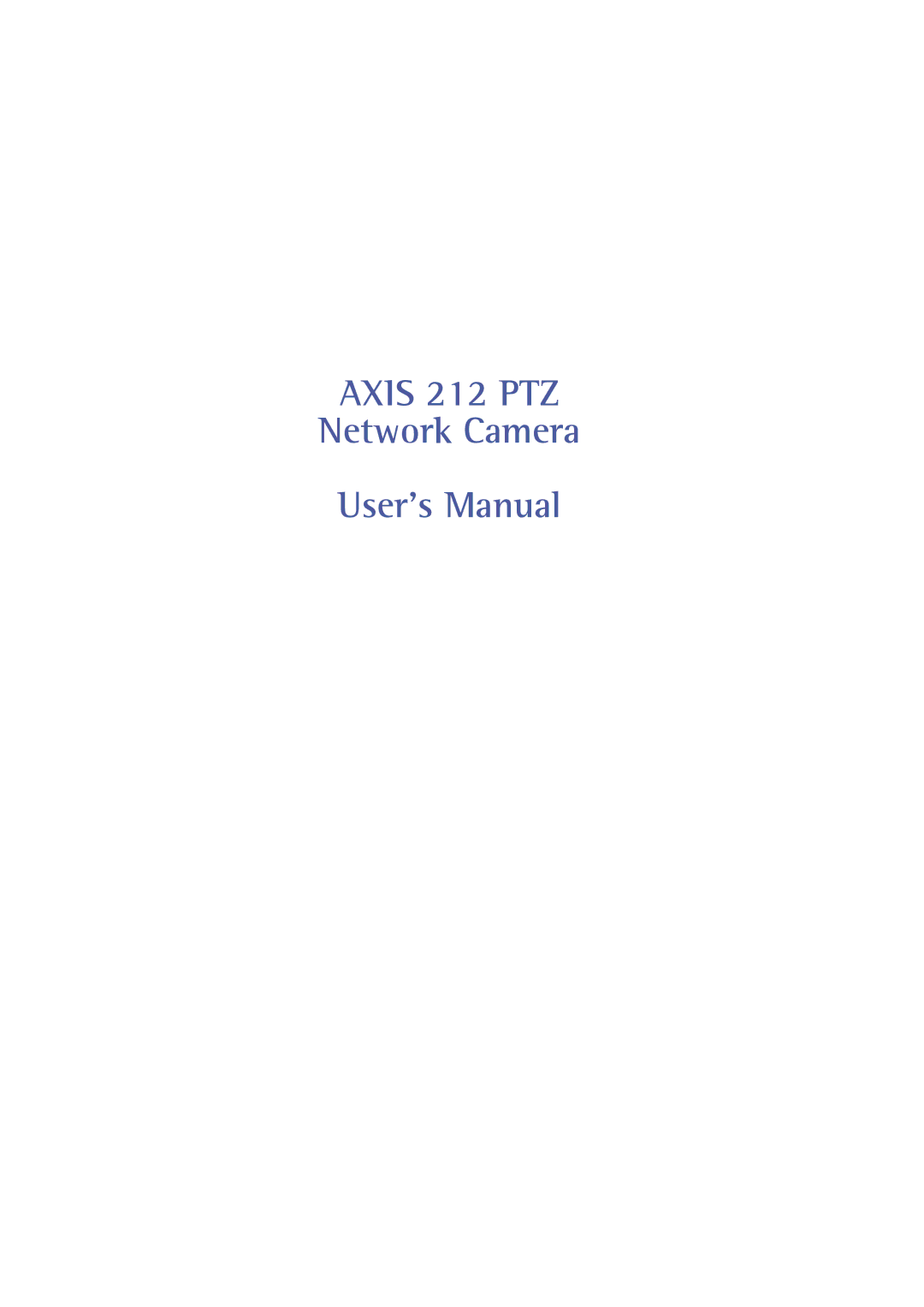 Axis Communications user manual Axis 212 PTZ 