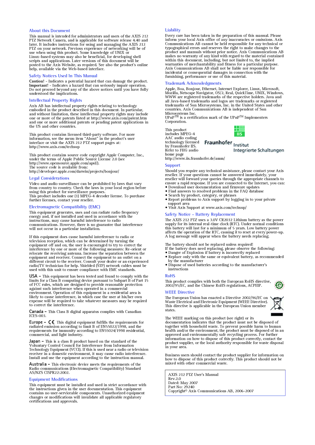 Axis Communications 212 PTZ user manual About this Document 