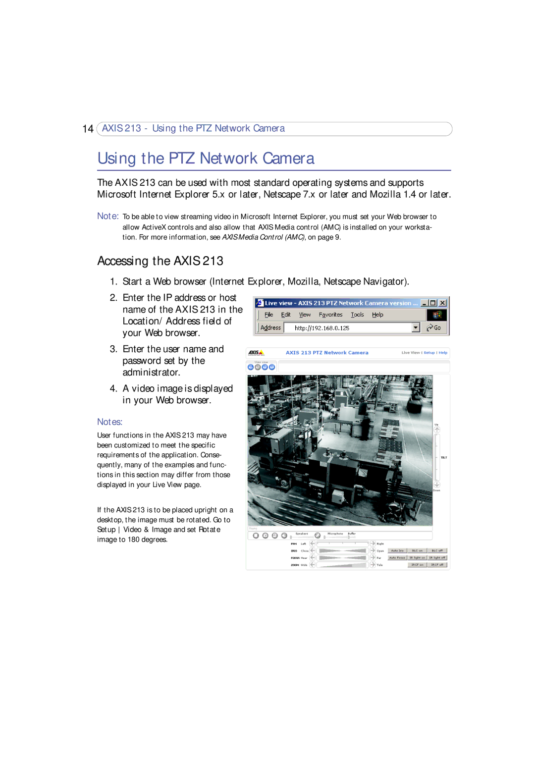 Axis Communications 213 PTZ user manual Using the PTZ Network Camera, Accessing the Axis 