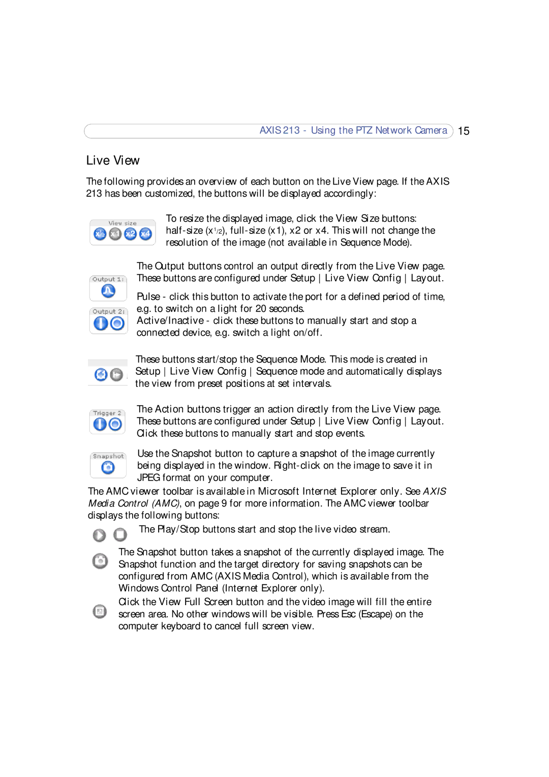 Axis Communications 213 PTZ user manual Live View 