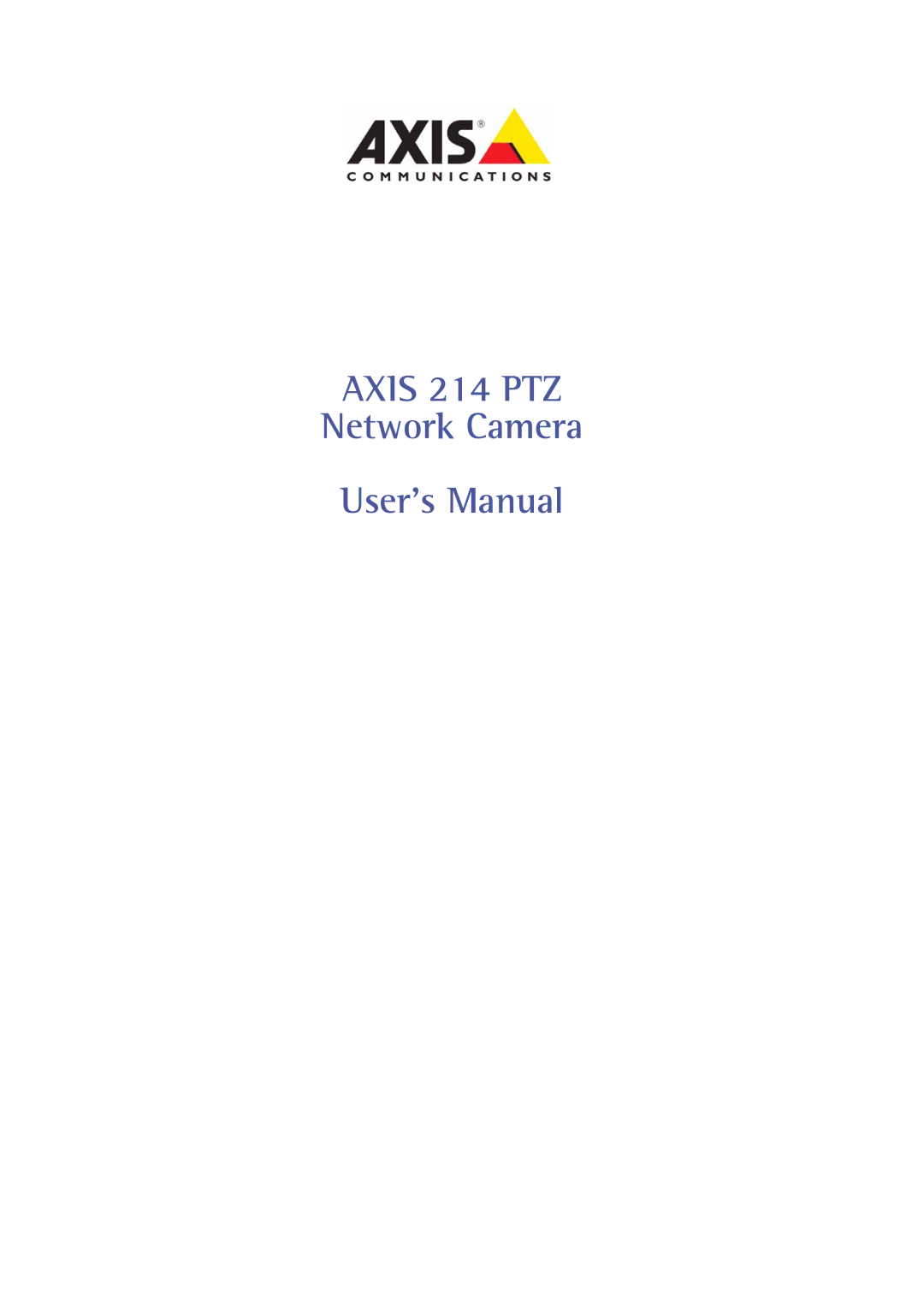 Axis Communications user manual Axis 214 PTZ 