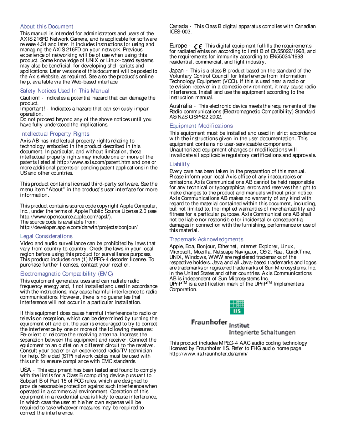 Axis Communications 216FD user manual About this Document 