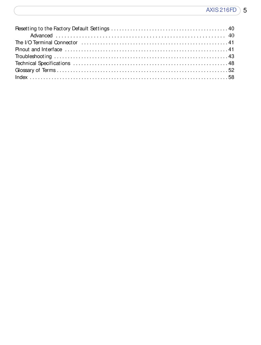 Axis Communications user manual Axis 216FD 