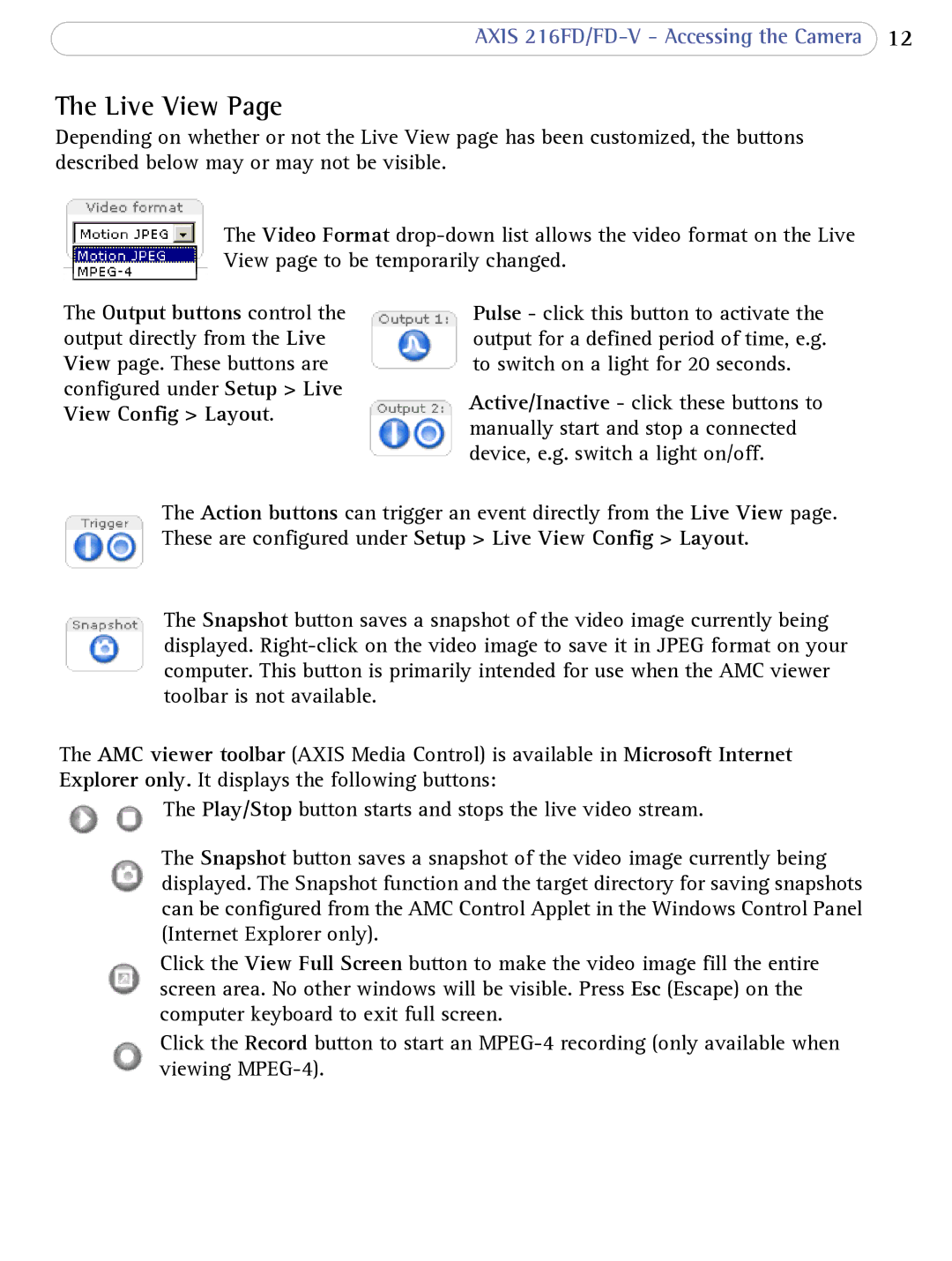 Axis Communications 216FD/FD-V user manual Live View 