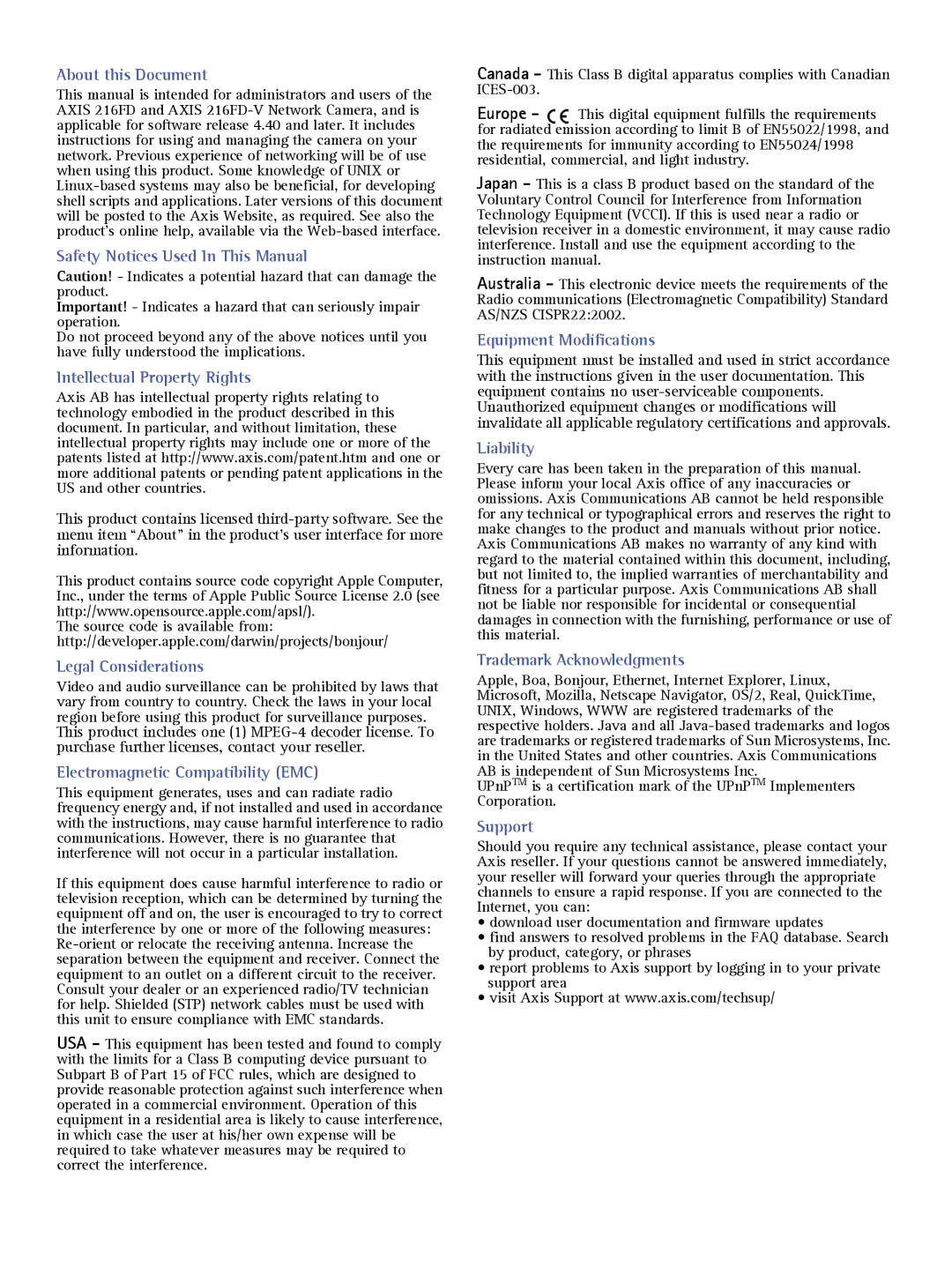 Axis Communications 216FD/FD-V user manual About this Document 