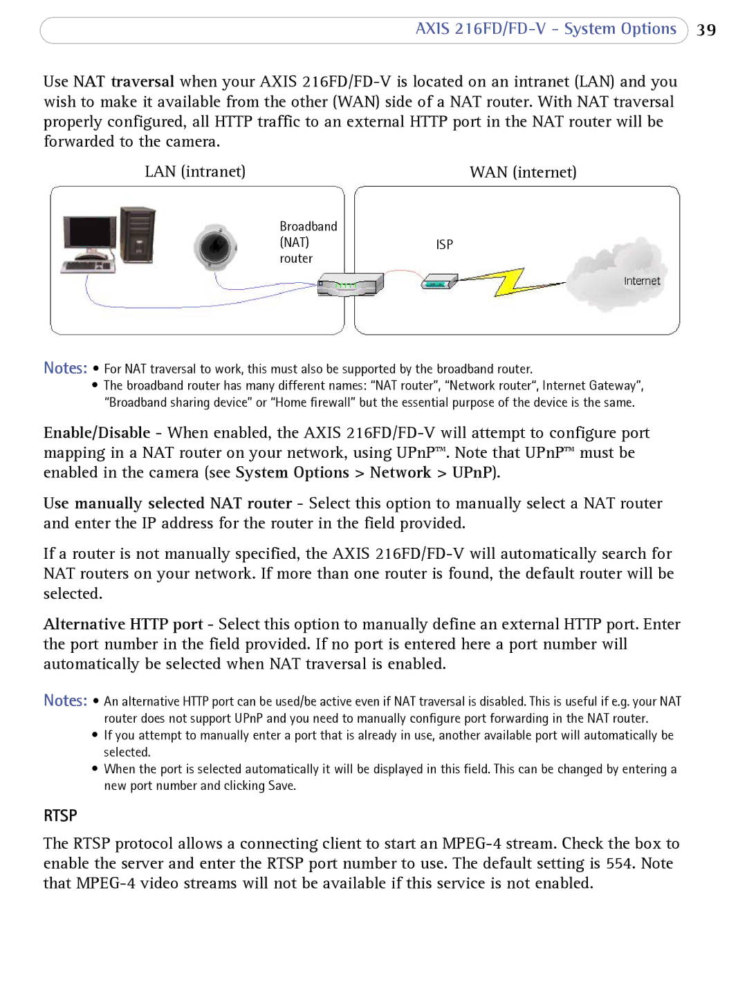 Axis Communications 216FD/FD-V user manual Rtsp 