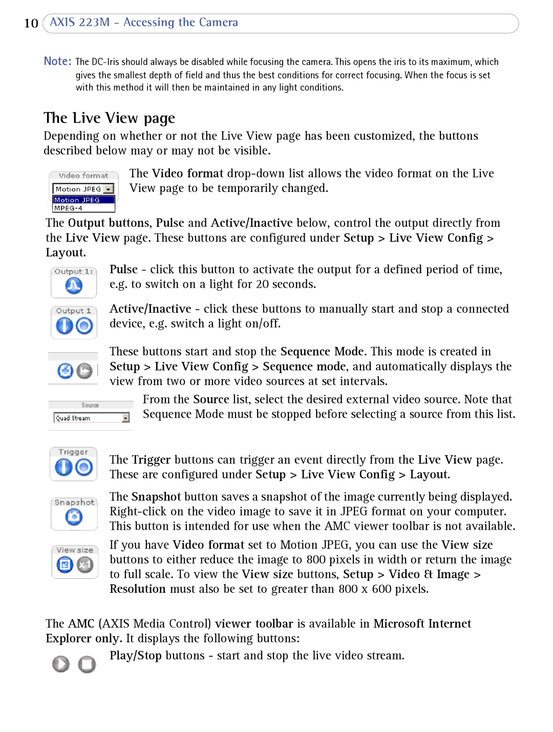 Axis Communications 223M user manual Live View, Layout 