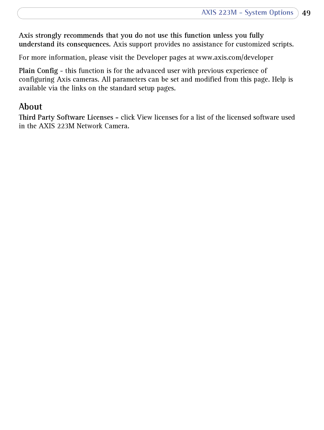 Axis Communications 223M user manual About 