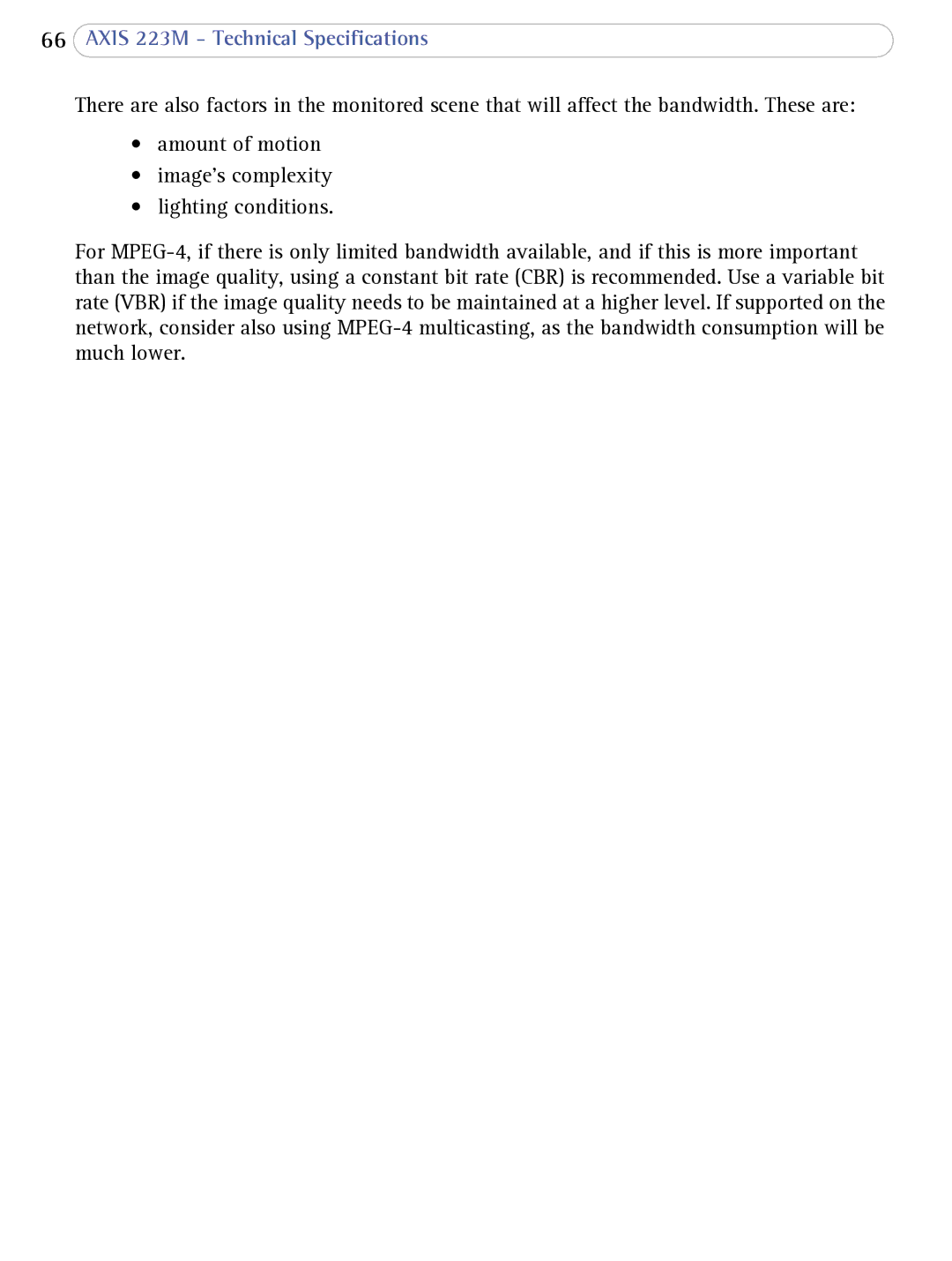 Axis Communications user manual Axis 223M Technical Specifications 