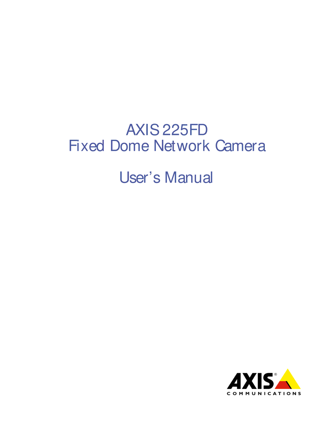 Axis Communications manual Axis 225FD 