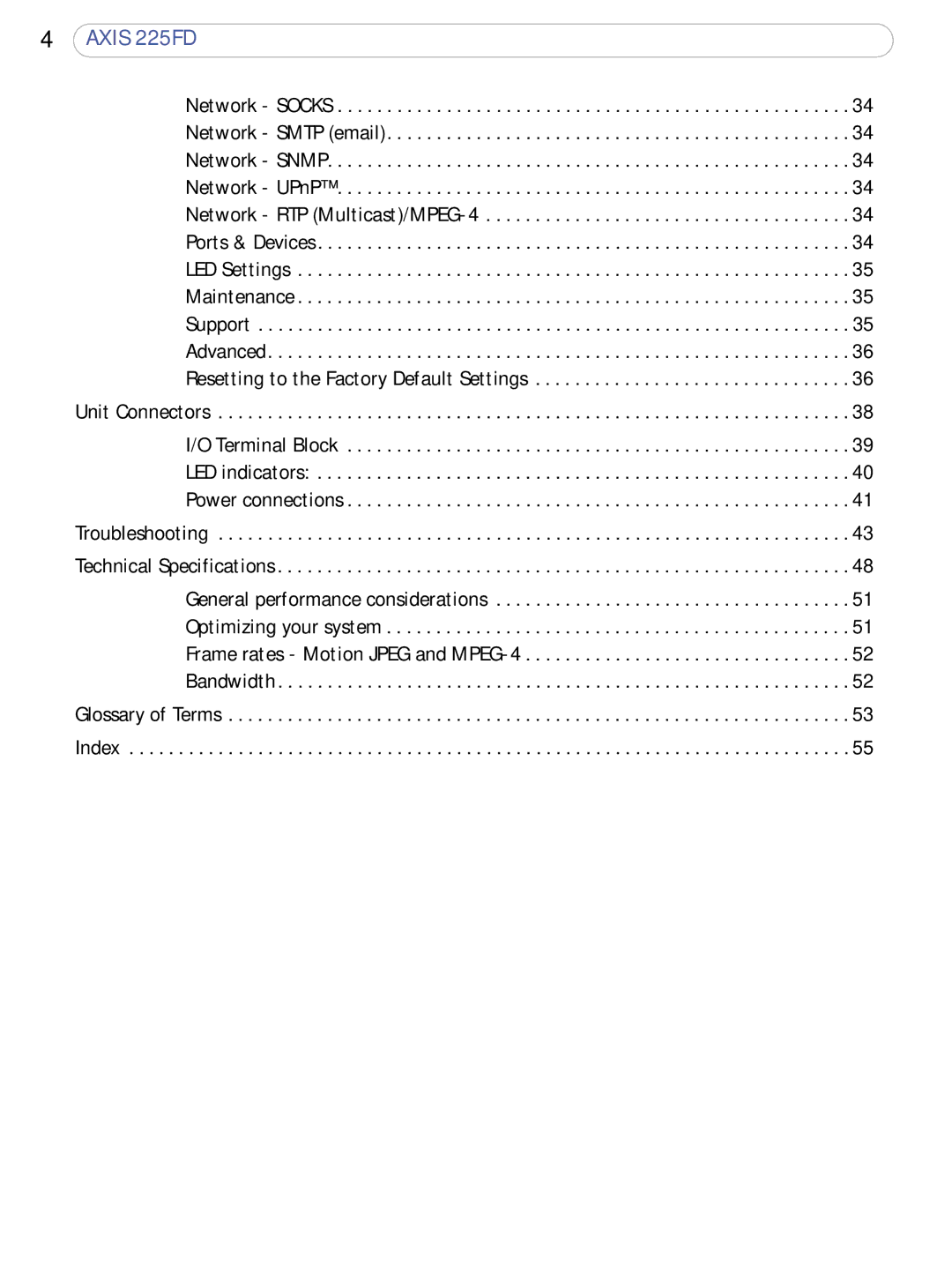 Axis Communications user manual Axis 225FD 